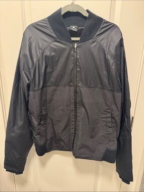 Jordan Black Zip-Up Bomber Jacket with Side Pockets Front logo